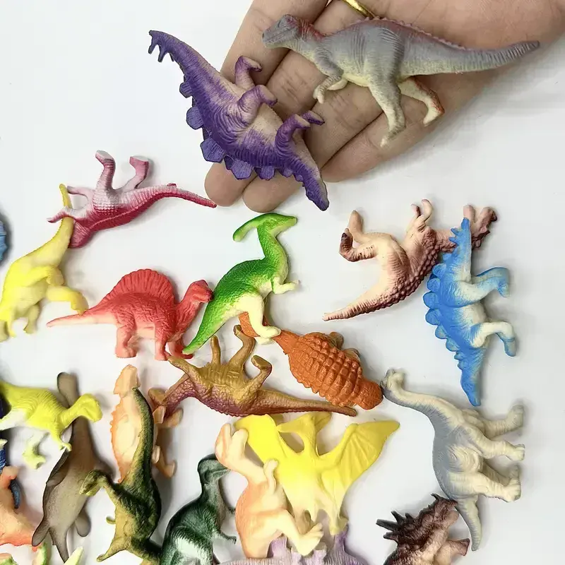 手のひらサイズのカラフルな恐竜ミニフィギュア